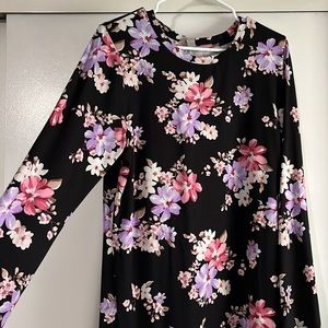 🍇short dress or tunic can be worn as both, long sleeve floral cotton soft top